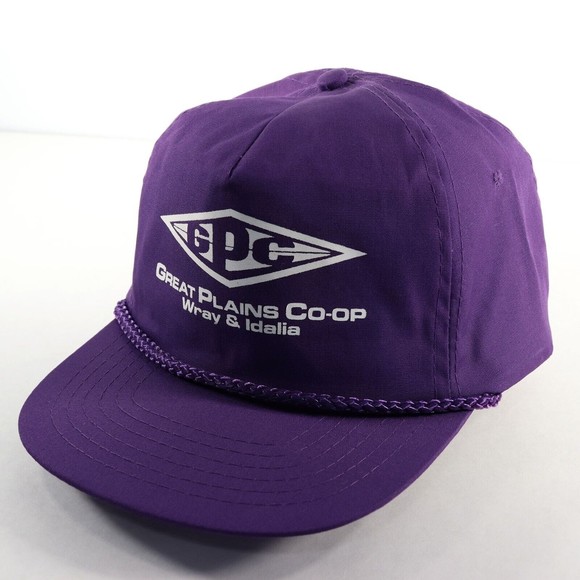 KC Other - GPC VTG Great Plains Co-op Wray & Idalia Zip Strap Hat Cap Purple Colorado Rope